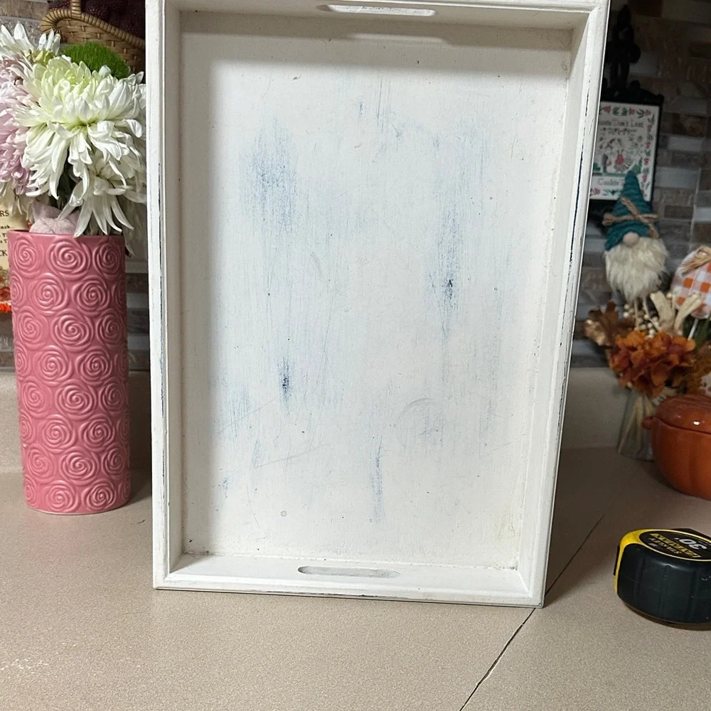 White Wooden Serving Tray